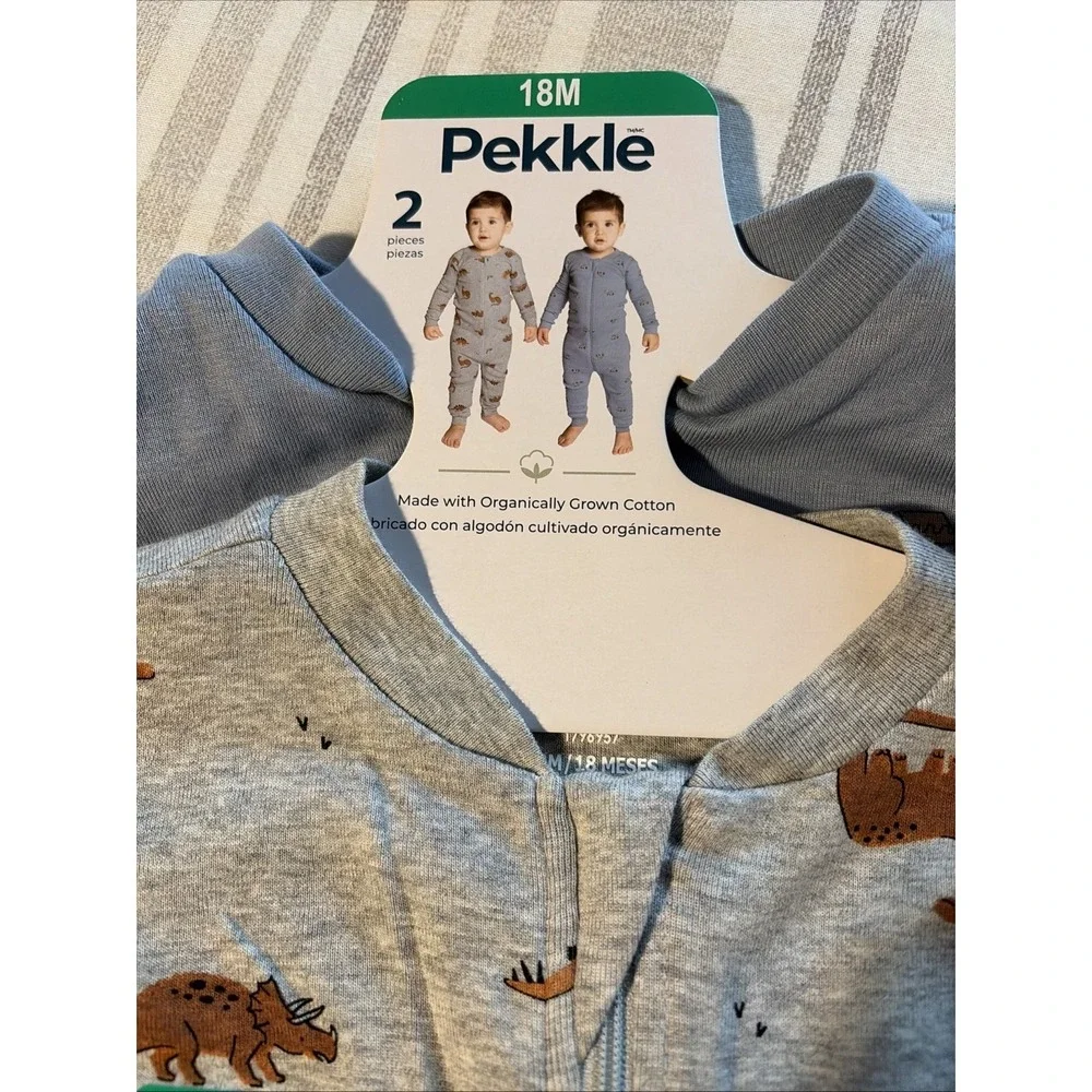 Pekkle 2-pack Sleepers - Dinosaurs & Construction Theme - 18M - NWT